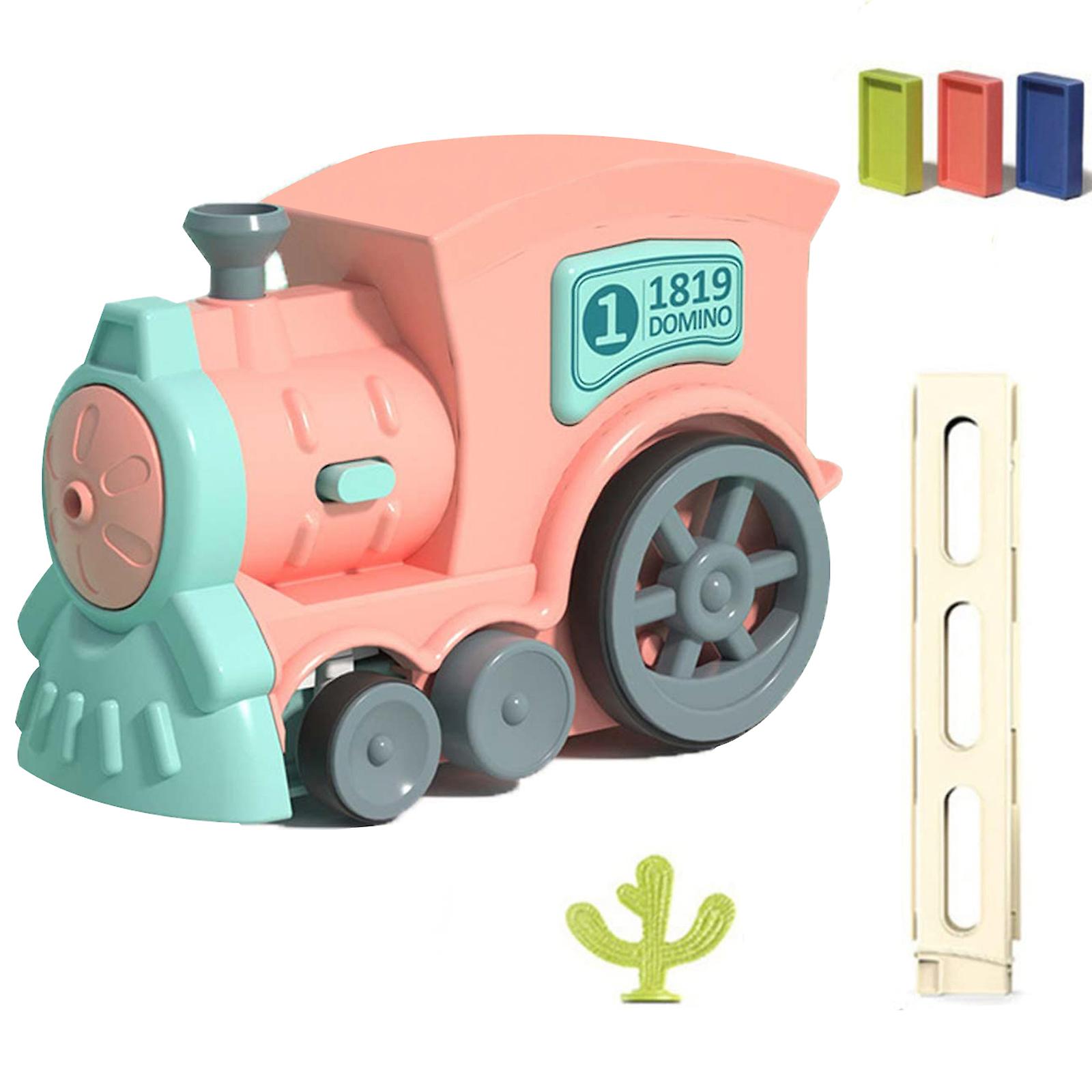 (pink) Domino Children's Toy Domino Automatic Train