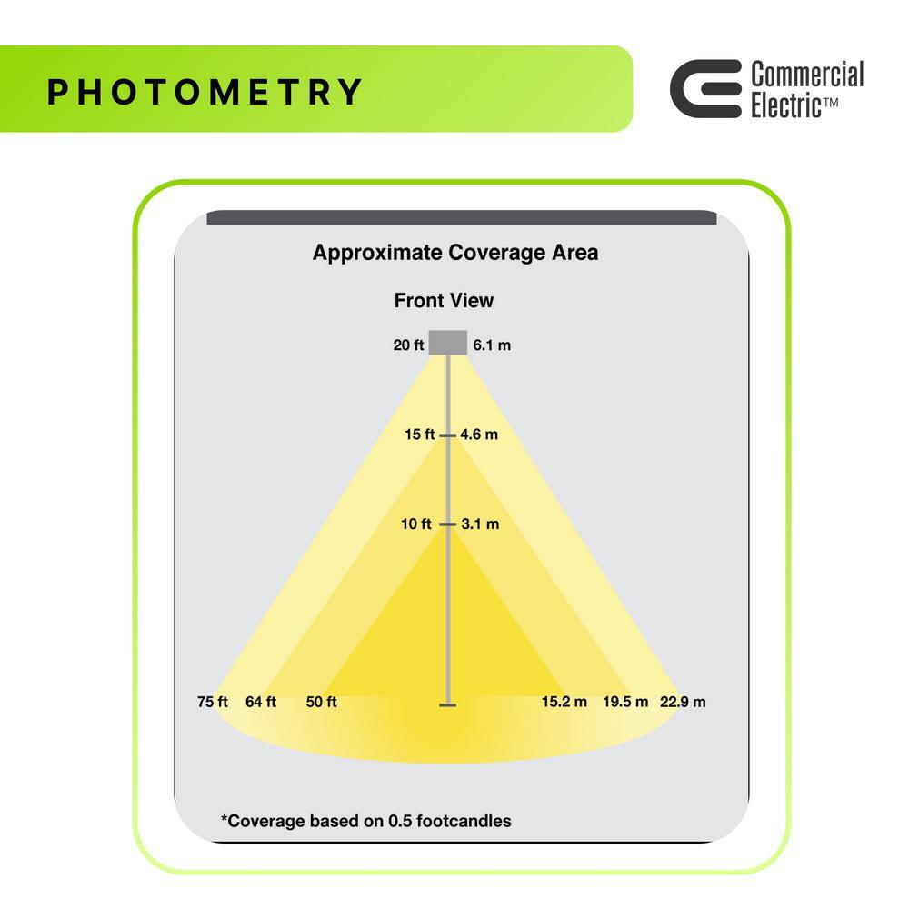 Commercial Electric 400W Equivalent Integrated LED Bronze Outdoor High Output Flood Light 12000 Lumens 4000K Dusk-to-Dawn PWRFX110-PC-4K-BZ