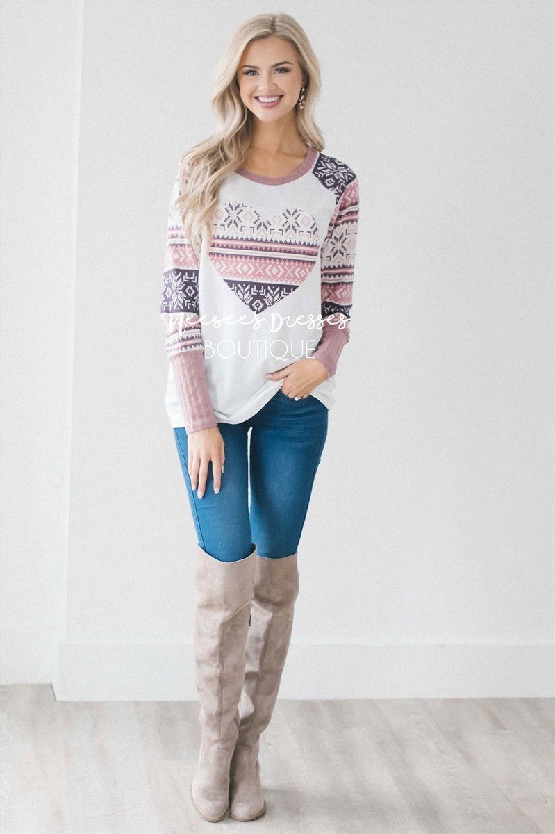 Nordic Heart Valentine's Day Top