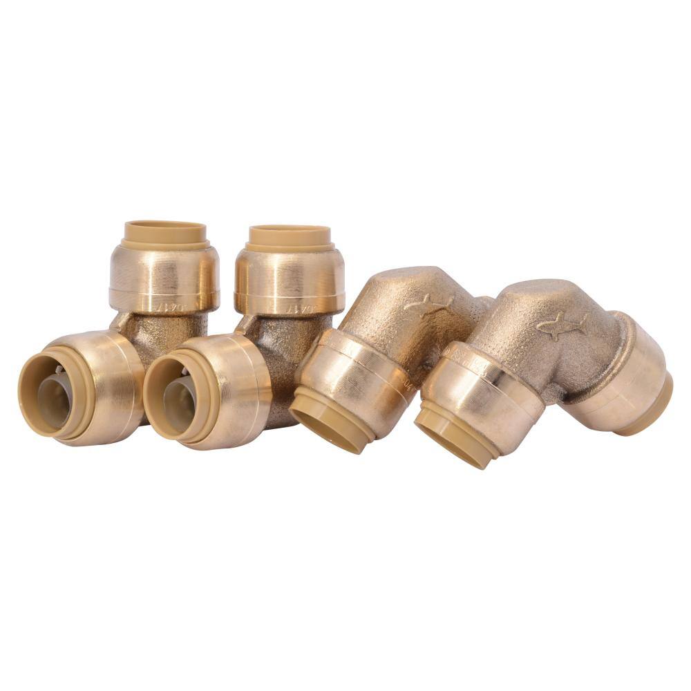 SharkBite 34 in. Push-to-Connect Brass 90-Degree Elbow Fitting Pro Pack (4-Pack) U256LFJ4