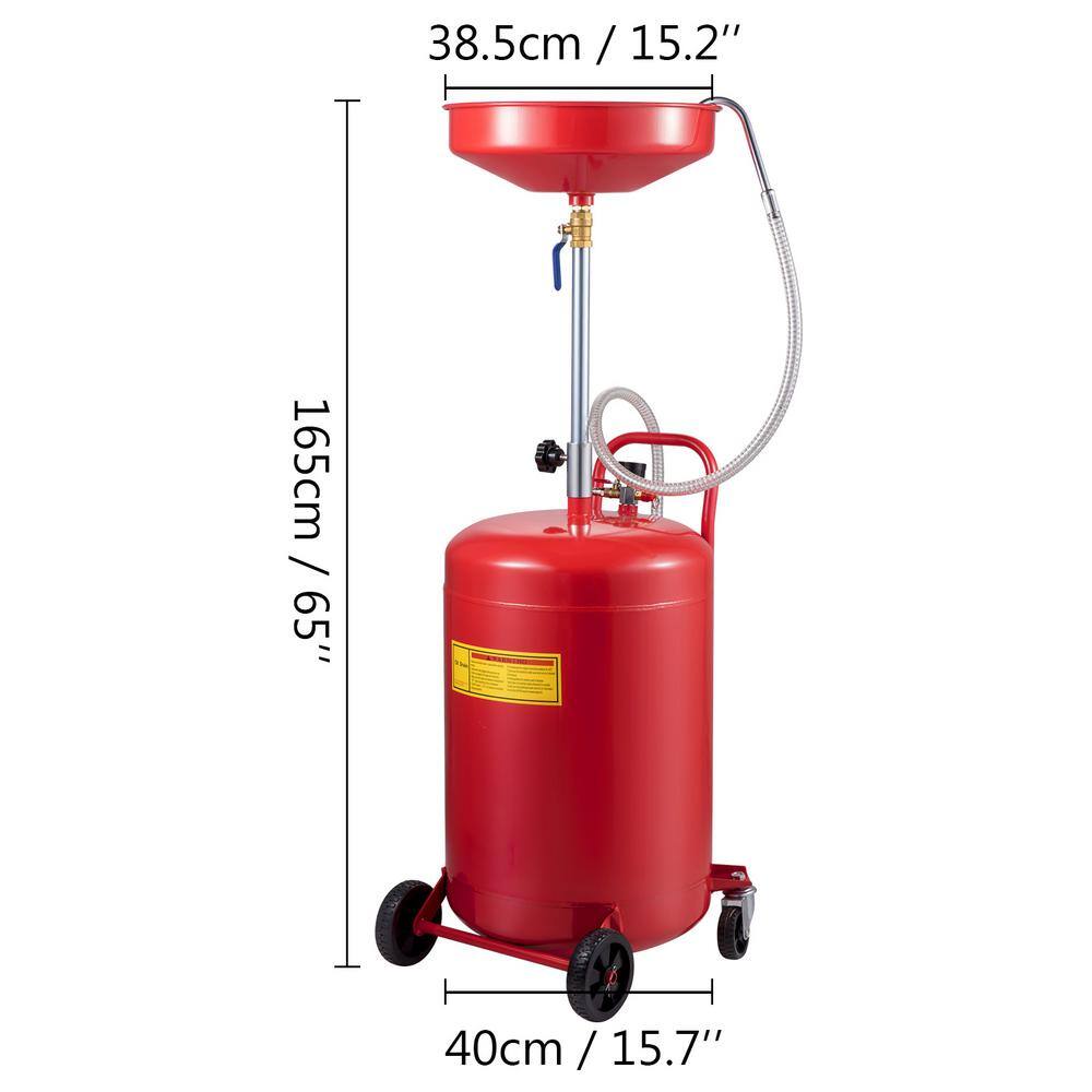 VEVOR Waste Oil Drain Tank 20 Gal. Portable Oil Drain Change Air Operated Fluid Fuel with Wheel for Easy Oil Removal QCPJLBHDYF20UAJ6WV0