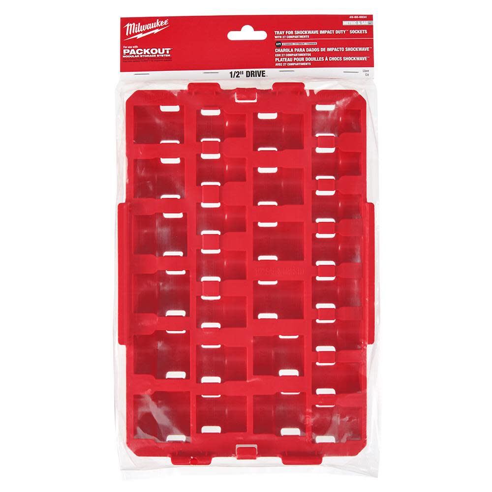 MW SHOCKWAVE Impact Duty Socket 1/2 Dr 27pc Tray Only 49-66-6834 from MW