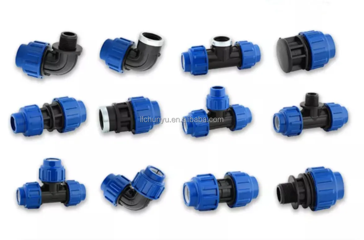 Factory Price PP Compression Fittings PP Reducing Coupling for PE Pipes Water Supply and Irrigation