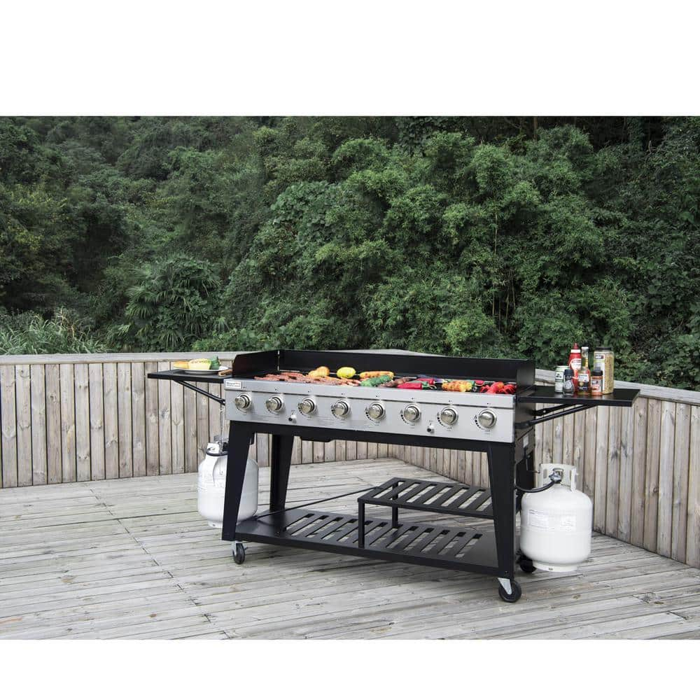 Royal Gourmet 8-Burner Event Propane Gas Grill with 2 Folding Side Tables GB8000