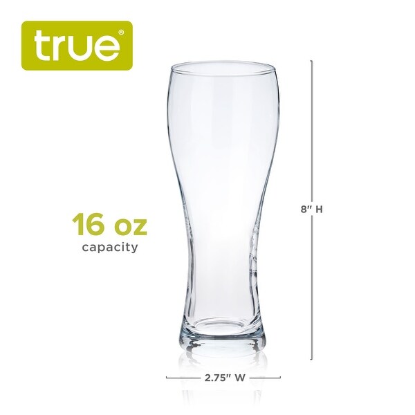 Wheat Beer Glasses， Set of 4 by True