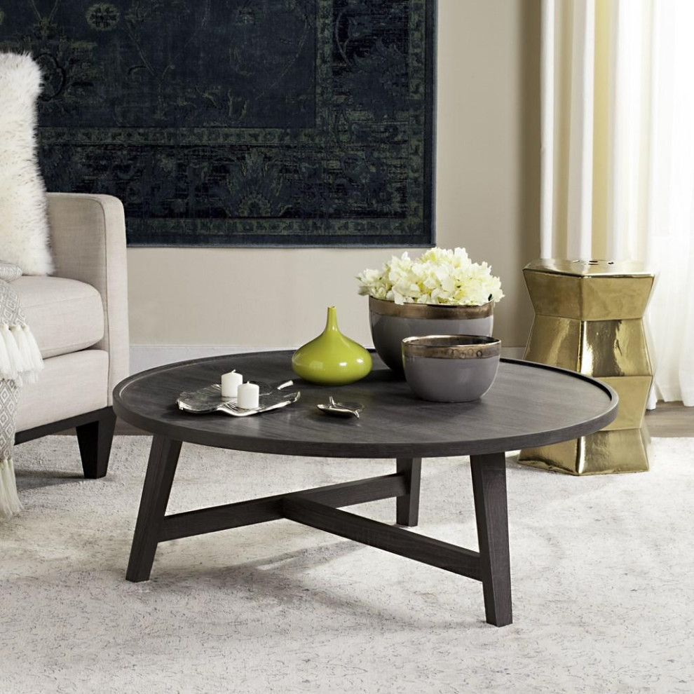 James Retro Mid Century Wood Coffee Table  Dark Gray   Transitional   Coffee Tables   by Rustic Home Furniture Deco  Houzz