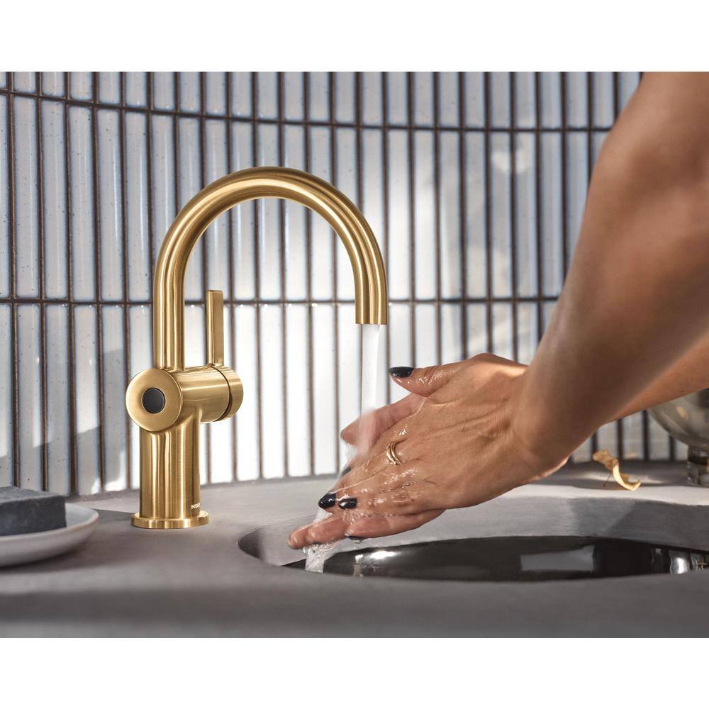 MOEN Cia Motionsense Wave Touchless Single-Hole Bathroom Faucet in Brushed Gold 6221EWBG