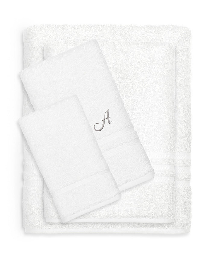 Linum Home Textiles Turkish Cotton Personalized Denzi White Towel Collection