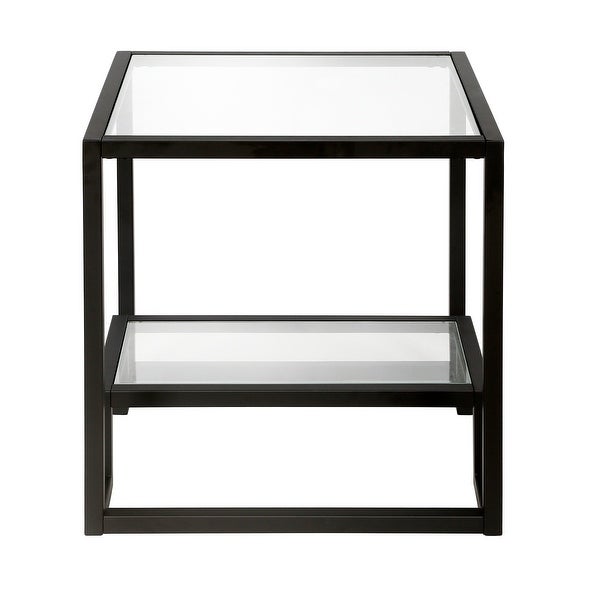 Athena Geometric Luxe Side Table in Silver