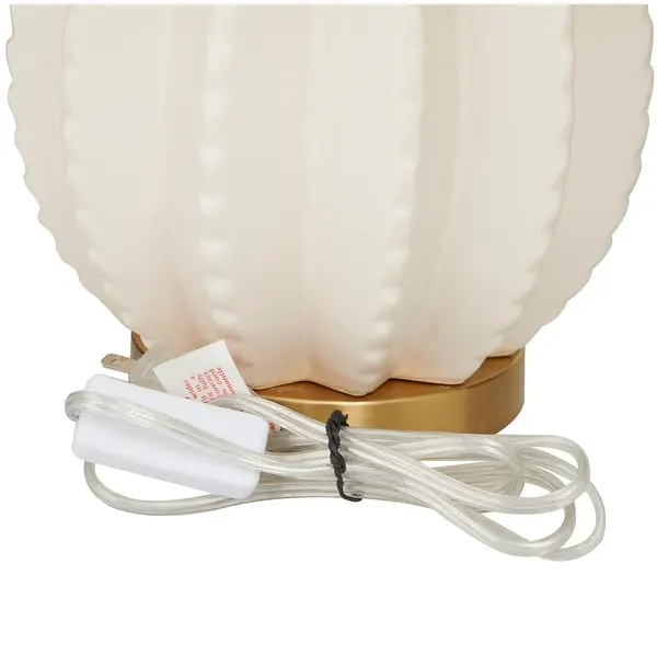 CosmoLiving by Cosmopolitan Cream Ceramic Base Table Lamp