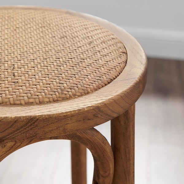 Flint Walnut Rustic Backless Bar Stool