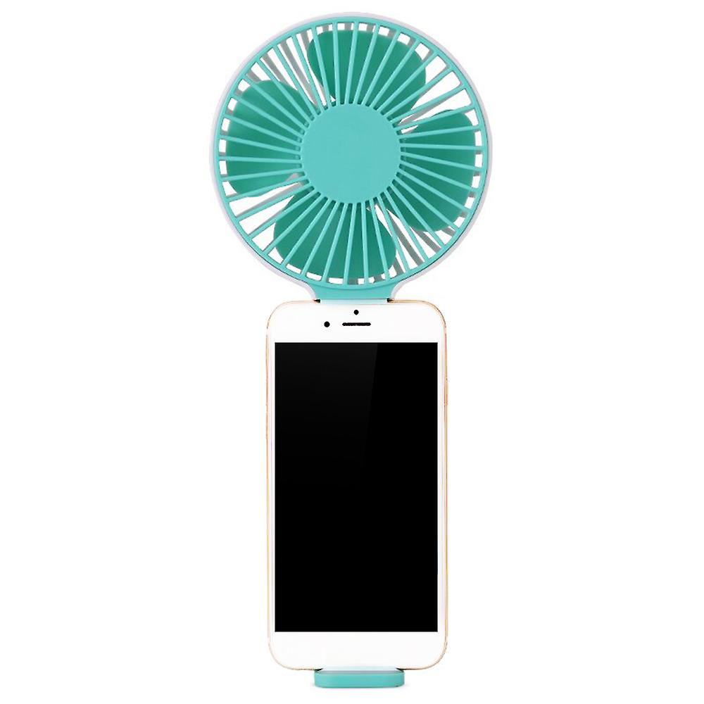 Green Portable Handheld Fan Phone Stand Rechargeable Mini Desktop Fan 3-speed Adjustable Cooling Fan