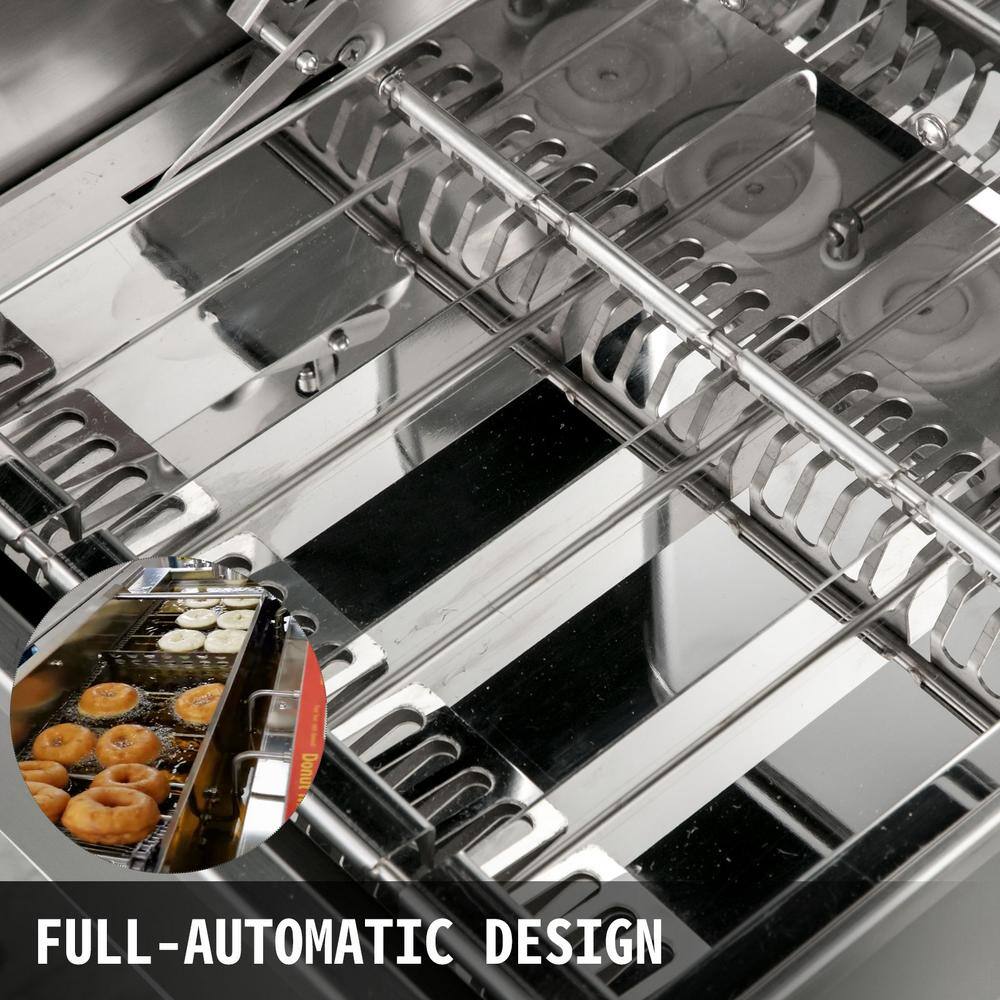 VEVOR Commercial Automatic Donut Making Machine 4 Rows 304 Stainless Steel Auto Doughnut Maker with 5.5 Liter Hopper Silver QZDTTQJ4P00000001V1