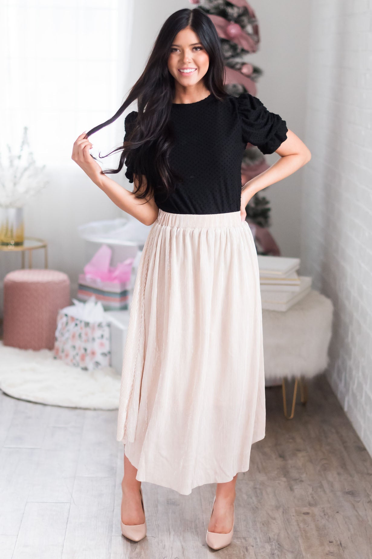 Wish Upon A Star Modest Metallic Skirt