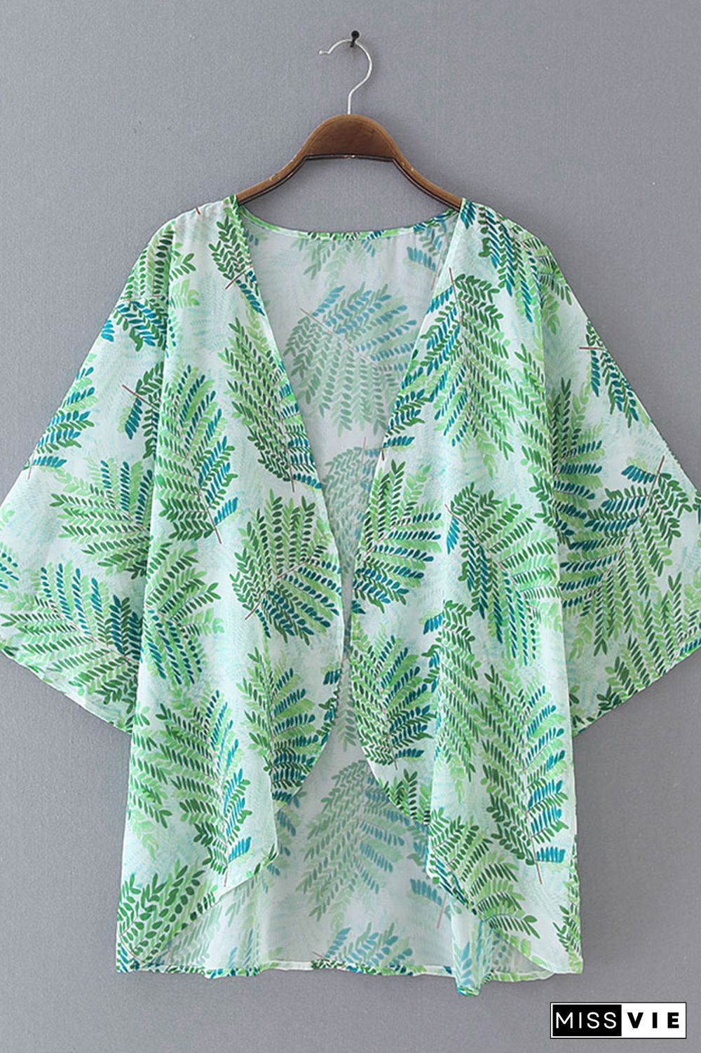 Casual Chiffon Print Sunscreen Blouse Cover up