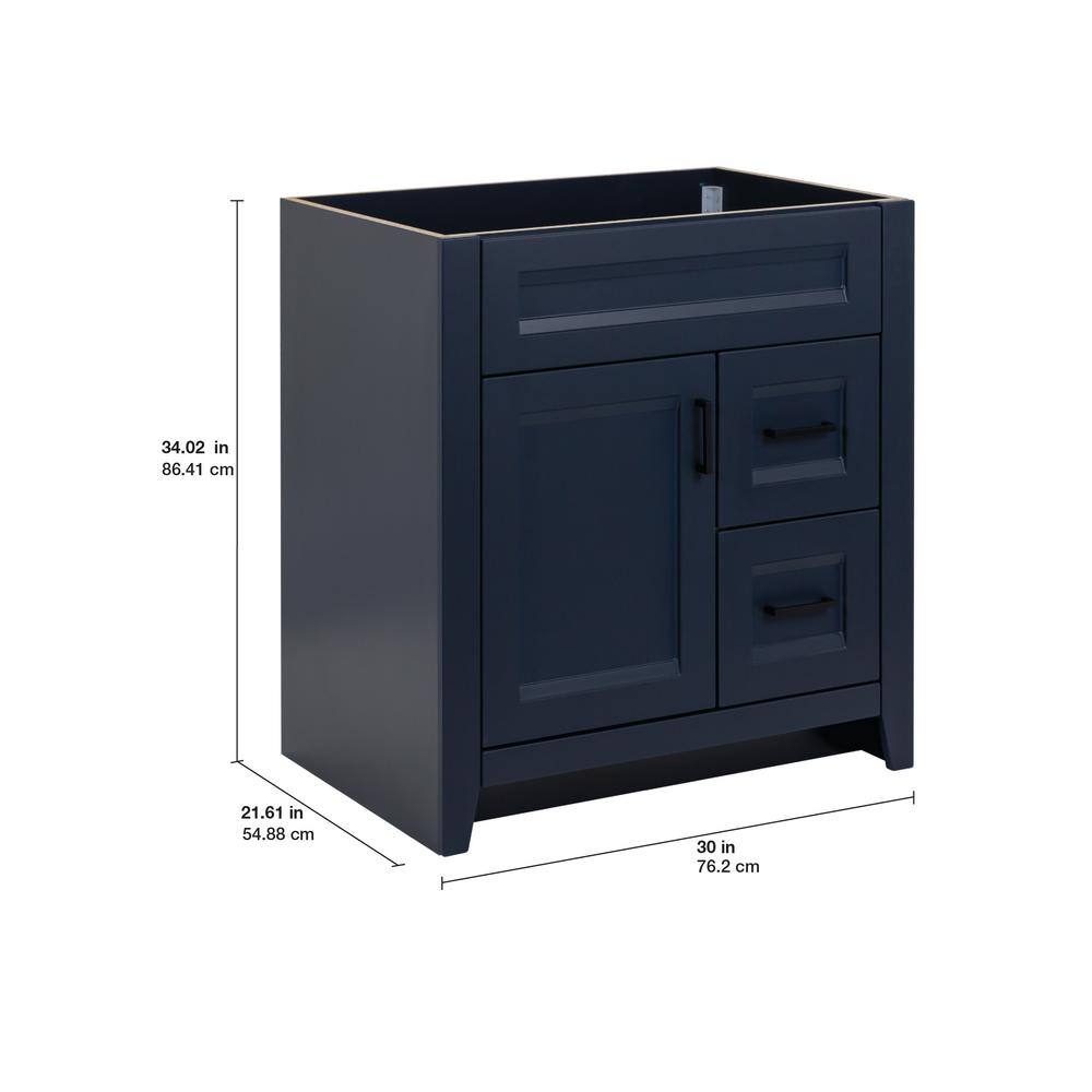 Home Decorators Collection Ridge 30 in. W x 21.6 in. D x 34 in. H Bath Vanity Cabinet without Top in Deep Blue RG30-DB