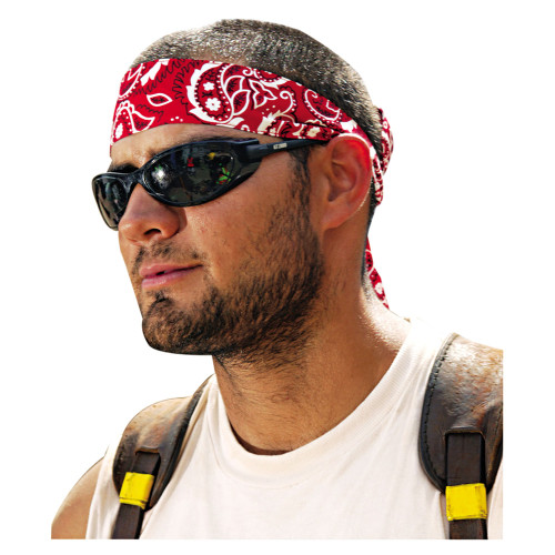 ergodyne Chill-Its 6700/6705 Bandana/Headband， One Size Fits All， Red Western (12305)