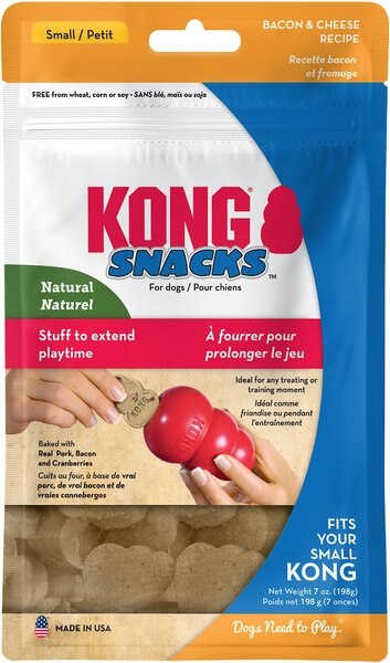 KONG Stuff'N Bacon and Cheese Snacks Dog Small Treats， 7-oz bag