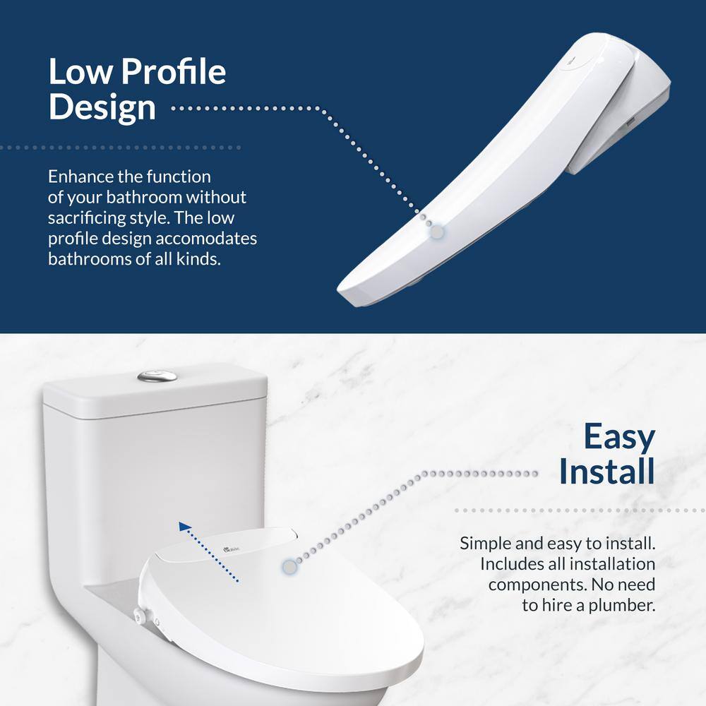 BIO BIDET Discovery DLS Electric Bidet Seat for Elongated Toilets in White with Auto Open DiscoveryDLS