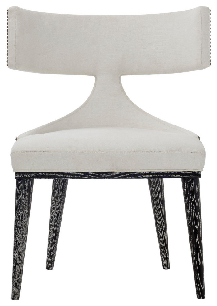 Ross Dining Chair Mezula Oyster/Upholstered Black   Modern   Dining Chairs   by Virgil Stanis Design  Houzz