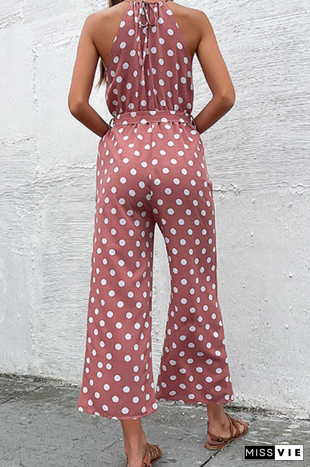 Polka Dot Long Pants Loose Jumpsuit Wholesale