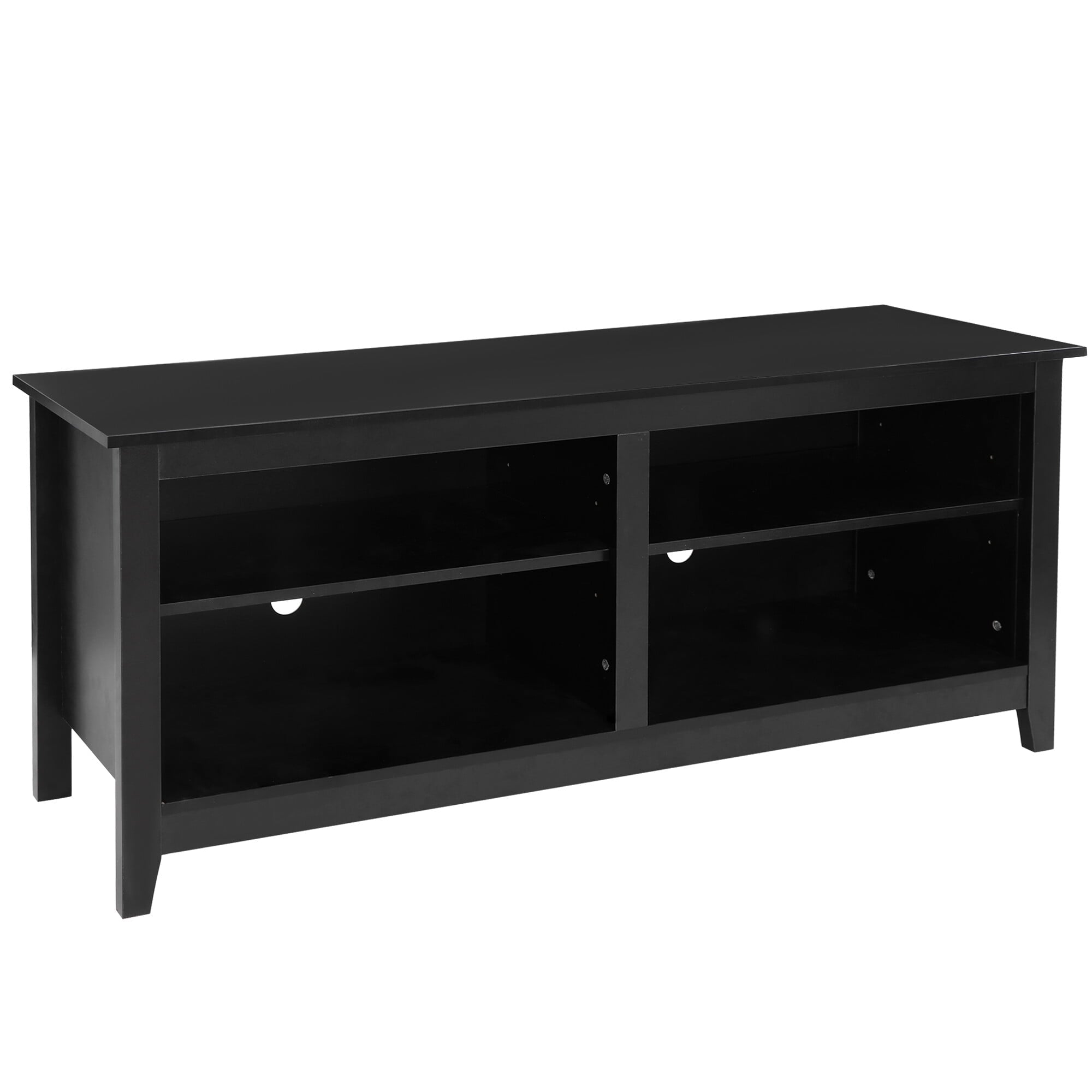 HomGarden 4 Cube Modern MDF TV Stand Console for TVs up to 55'', Adjustable Shelves, Black