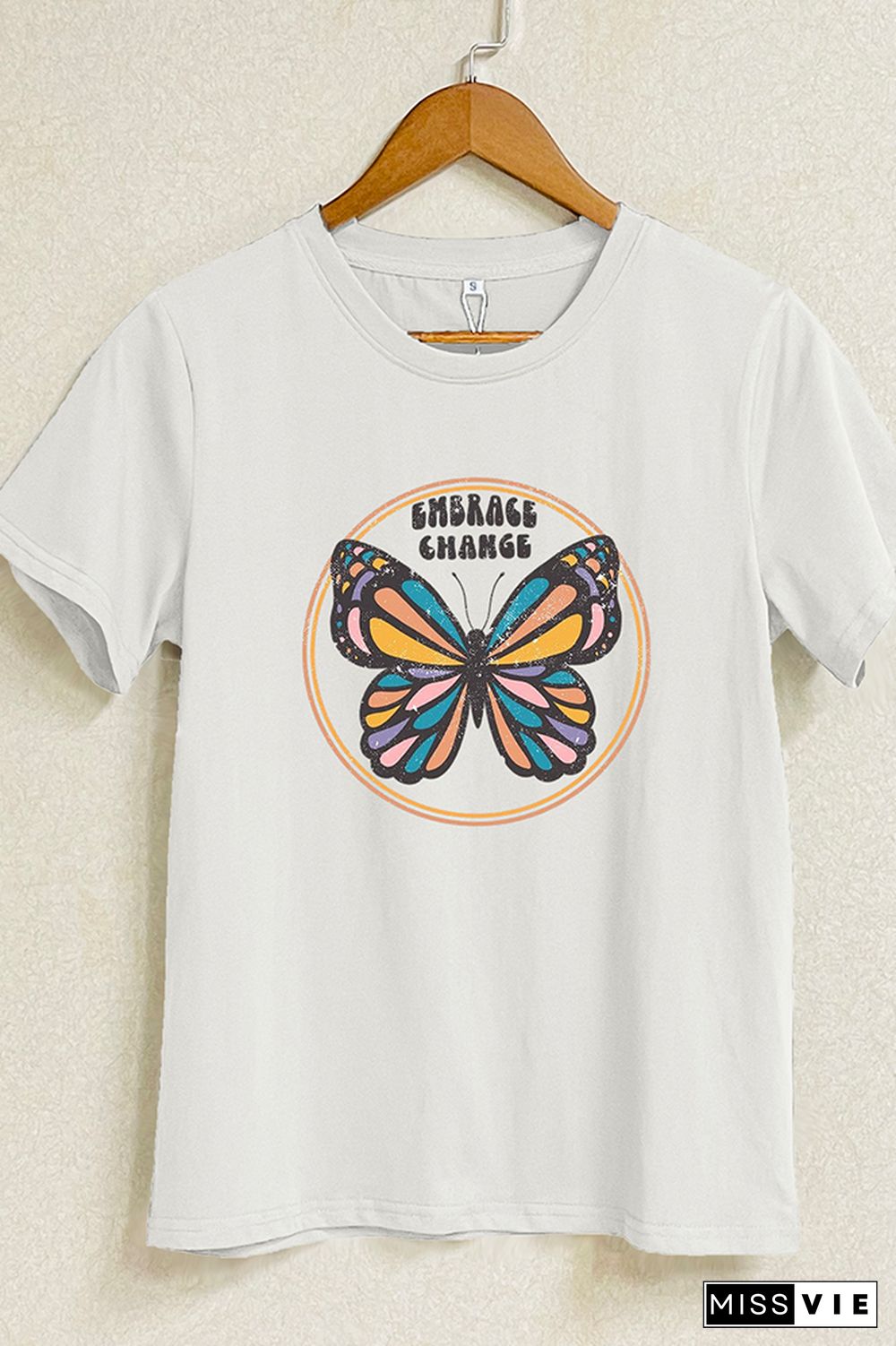 Rock, Boho, Butterfly Print Short Sleeve Graphic Tee Wholesale