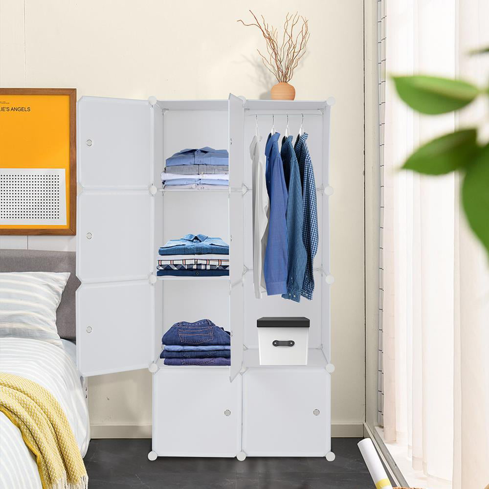 FCH 8-Cube Wardrobe Portable Closets, White