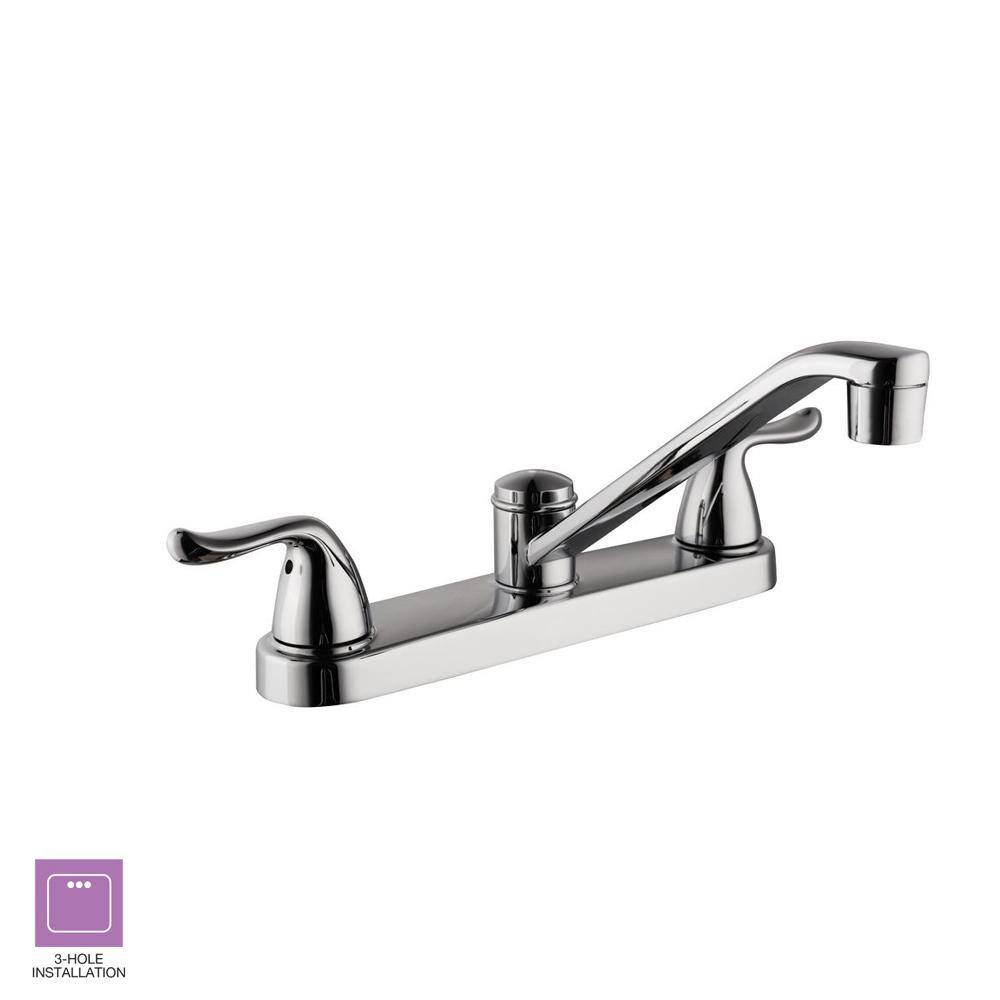 Glacier Bay Constructor 2-Handle Standard Kitchen Faucet in Chrome HD67099-0A01