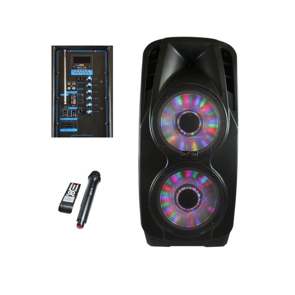 BEFREE SOUND Double 12 in. Subwoofer Portable Bluetooth Party PA Speaker 98595831M