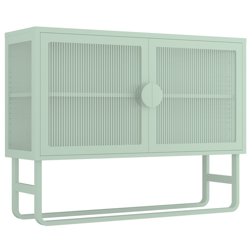 U Shaped Leg Anti Tip Dust Free Enclosed Sideboard Cabinet with Glass Doors