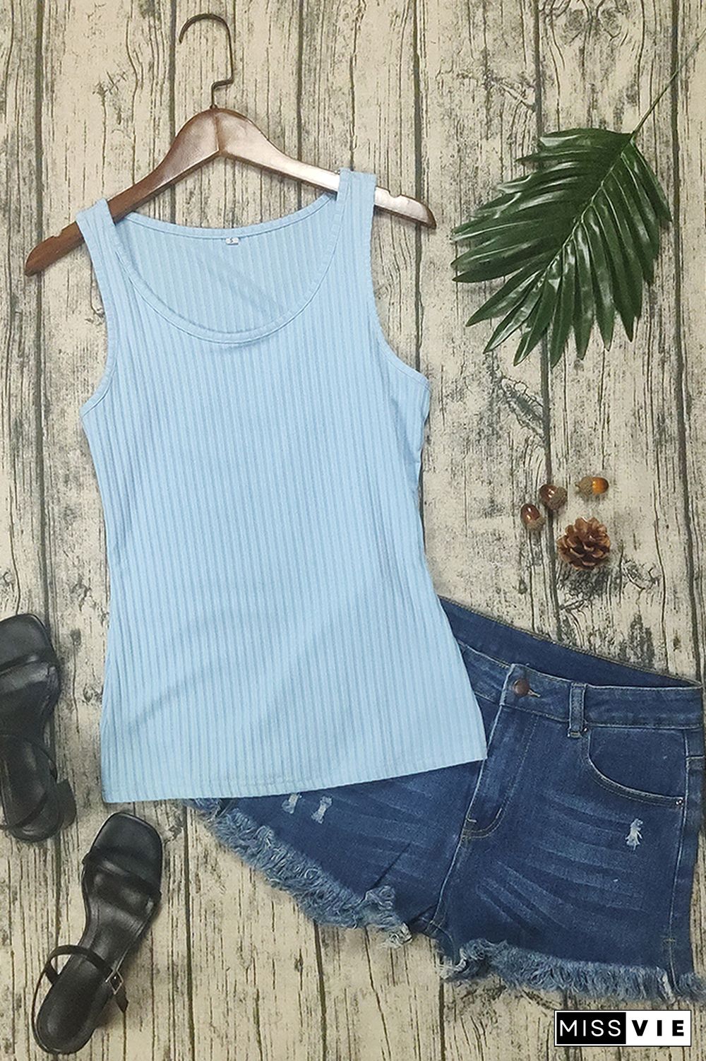 Light Blue Knit Tank Top