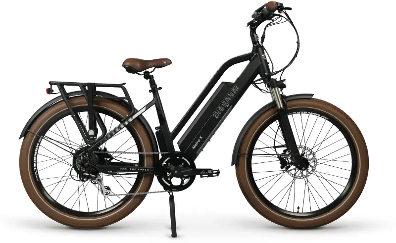 Magnum Metro X Mid Step Black and Silver Electric Bike