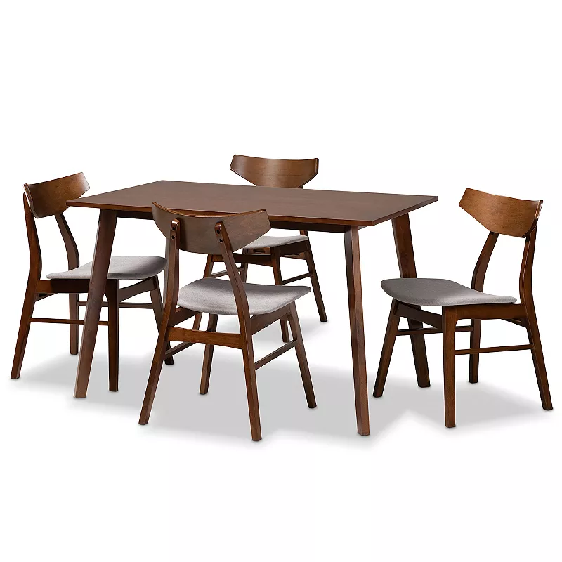 Baxton Studio Lois Dining Table and Chair 5-piece Set