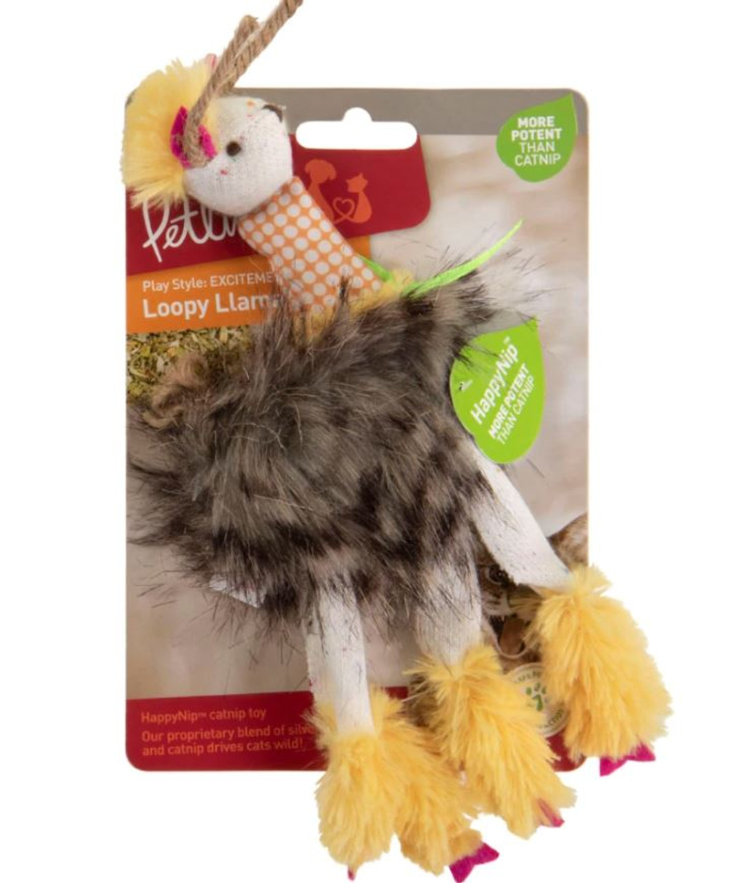 Petlinks Happynip Loopy Llama Plush W/Catnip Cat Toy