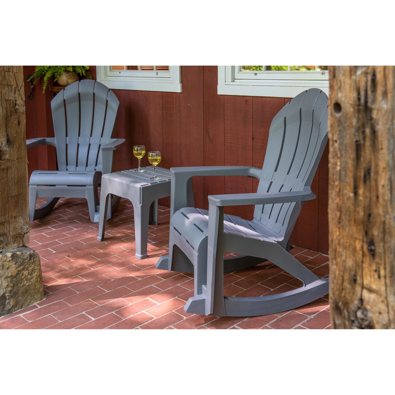 Adams Big Easy Westport Gray Resin Frame Adirondack Rocker