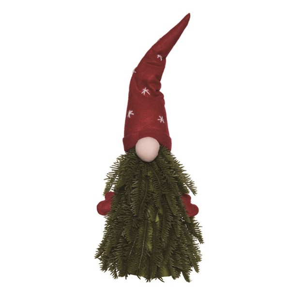 Transpac Foam 22.83 In. Multicolor Christmas Gnome Tree Decor With Red Hat