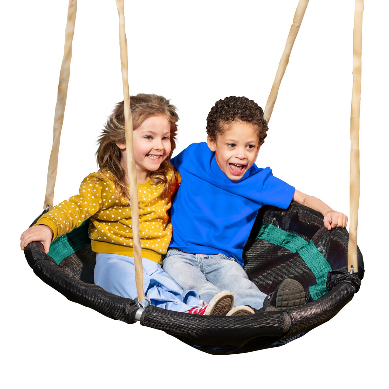 XDP Recreation Super Disc Swing™ Set with Steel Constructed Frame， Swings， and Slide