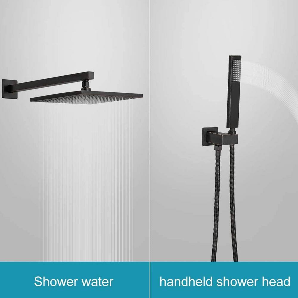 FORCLOVER 2-Spray Patterns with 2.5 GPM 12 in. High Pressure Wall Mount Dual Shower Heads in Oil Rubbed Bronze (Valve Included) FRIMFYT15ORB