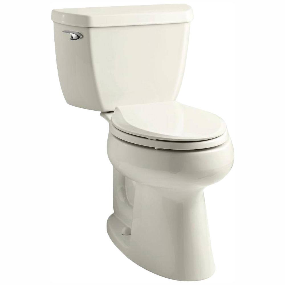 KOHLER Highline 2-piece 1.28 GPF Single Flush Elongated Toilet in Biscuit Seat Not Included K-3658-96