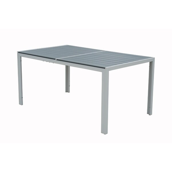 Kozyard Coolmen Outdoor Patio Dining Table with PowderCoated Frame and Wood Like Laminate Table Top