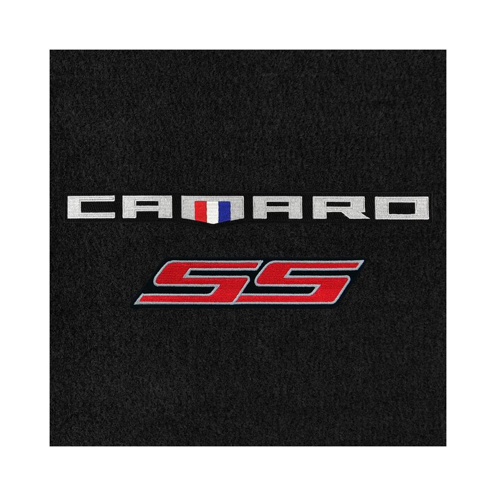 Lloyd Mats 620196 2016-On Ebony Velourtex Camaro Plus SS Red Double Logo Matsand#44; 2 Piece