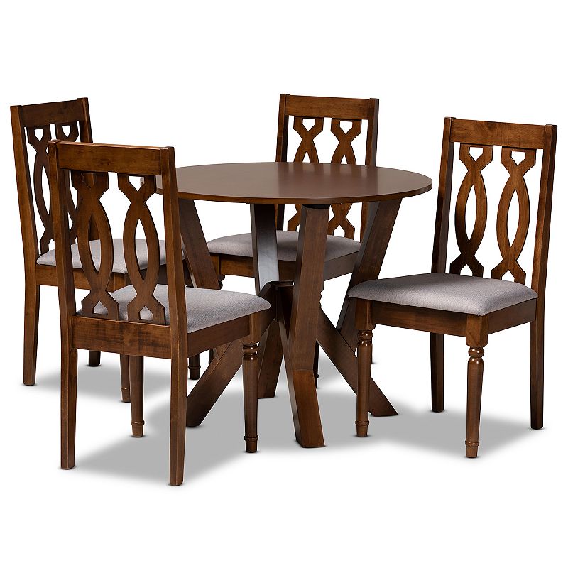 Baxton Studio Elaine Dining Table and Chair 5-piece Set