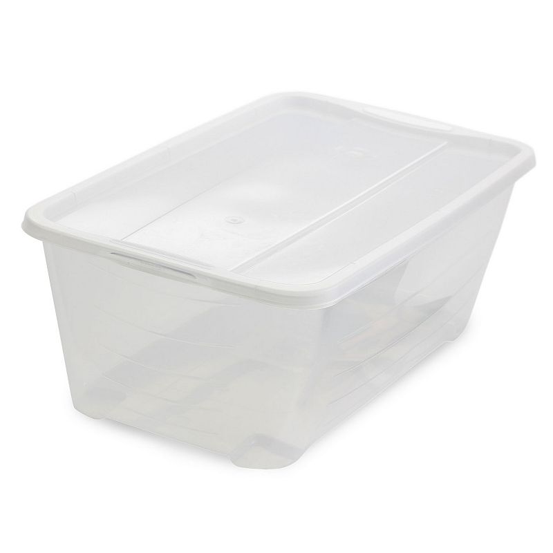 Life Story 6 Quart Rectangular Clear Plastic Lidded Storage Shoe Box， 4 Pack