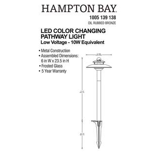 Hampton Bay Low Voltage Oil Rubbed Bronze LED Path Light with Adjustable Color JTM1501L-2