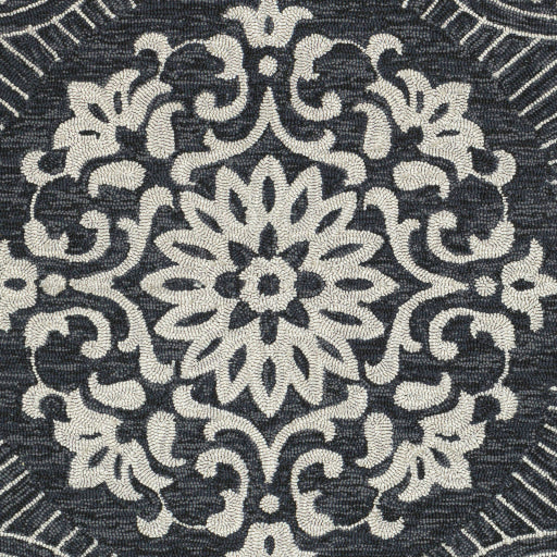 Rain Medallion Indoor/Outdoor Charcoal Rug