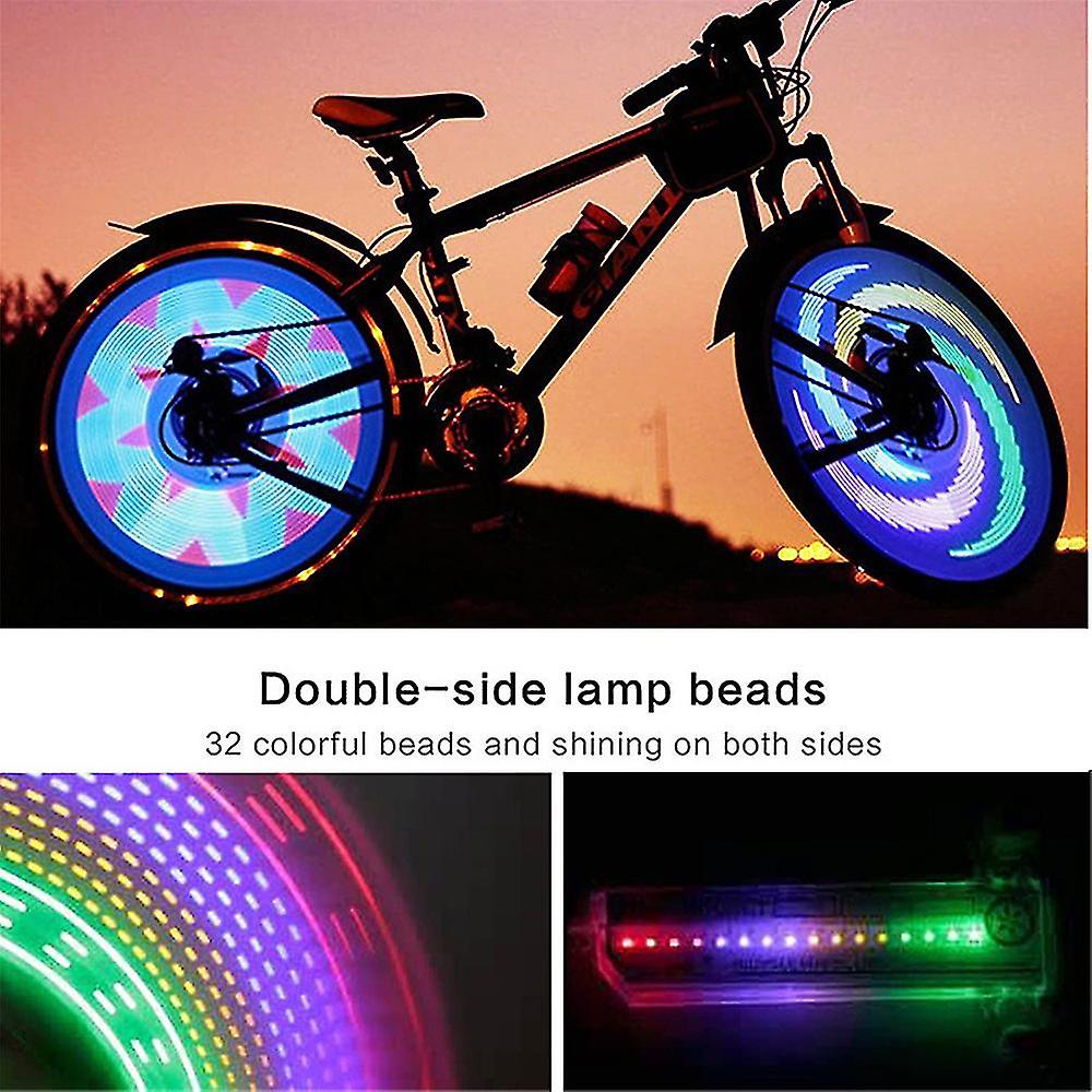 Bicycle Wheel Light Waterproof Bicycle Spoke Light Safety Tire Light 32led Colorful Rider Mountain Bike Riding Equipment，bicycle Accessories