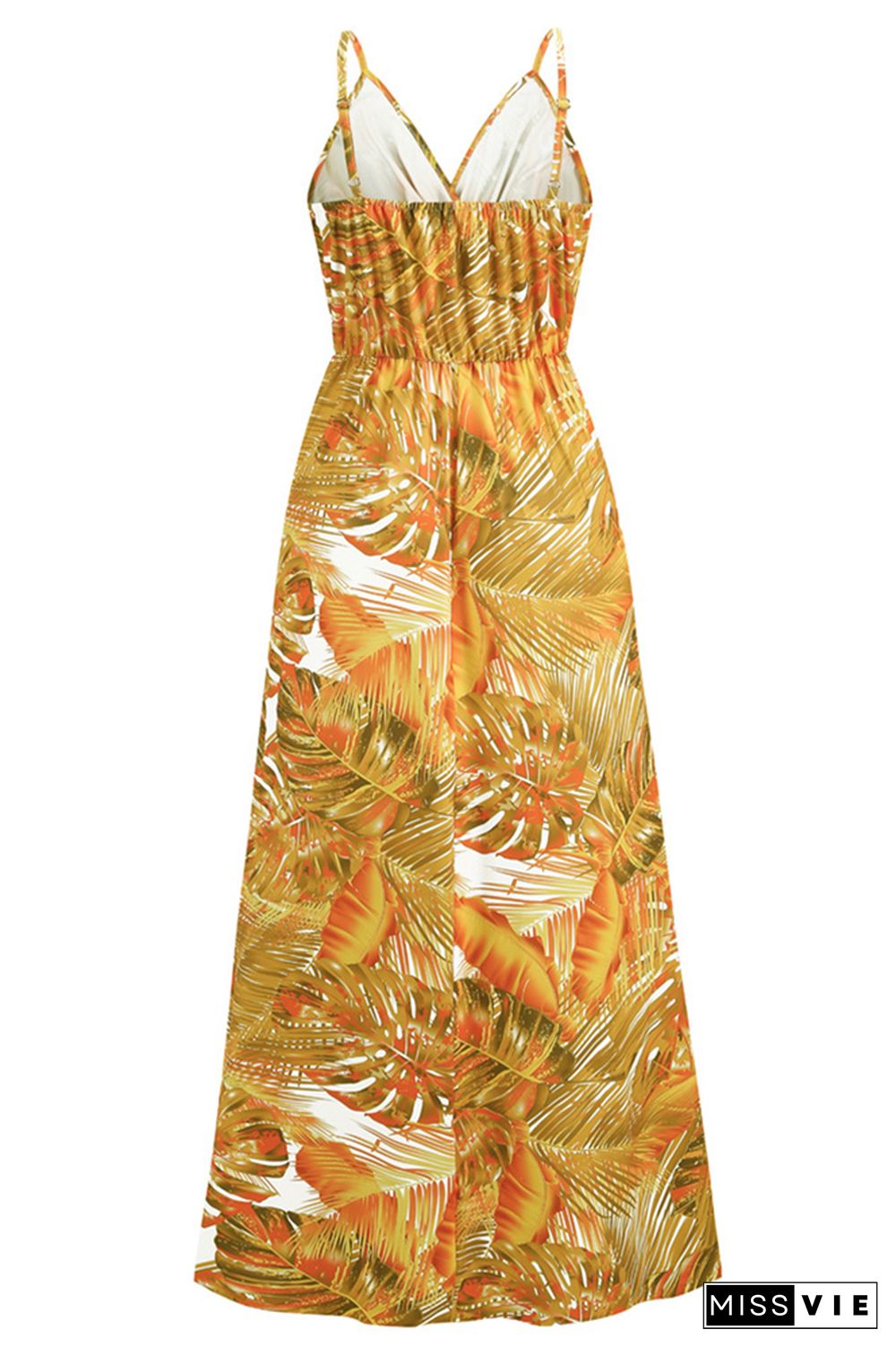 Wrap V Neck Abstract Print Cami Maxi Dress