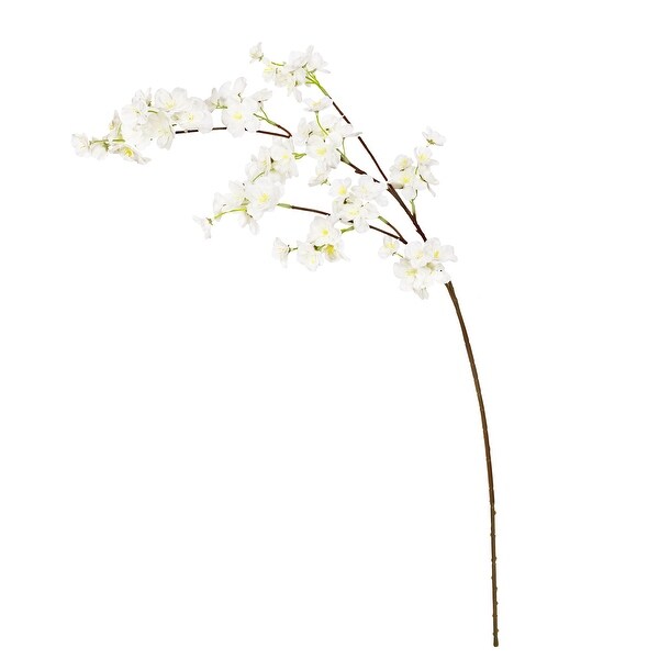 Set of 6 Cream White Artificial Cherry Blossom Flower Stem Spray 34in