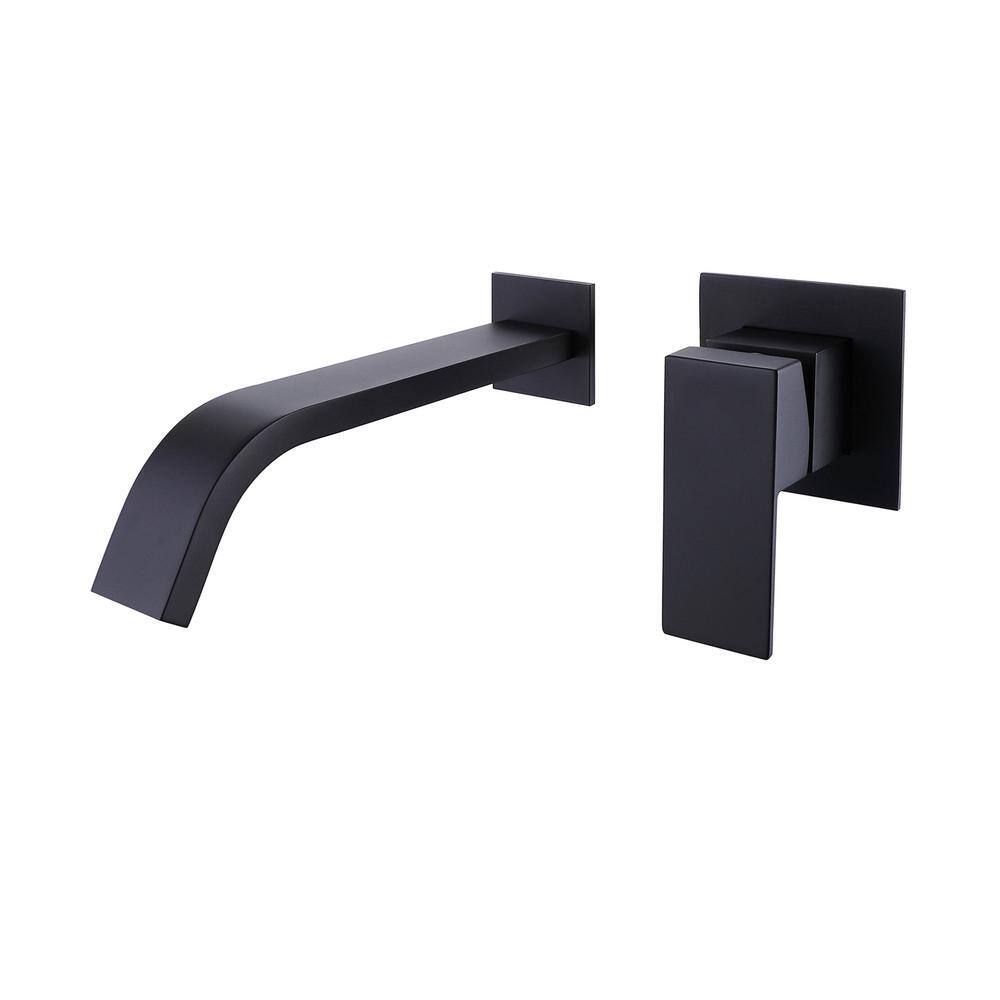 WELLFOR Single-Handle Wall Mounted Bath Faucet in Matte Black WB-FA061MB